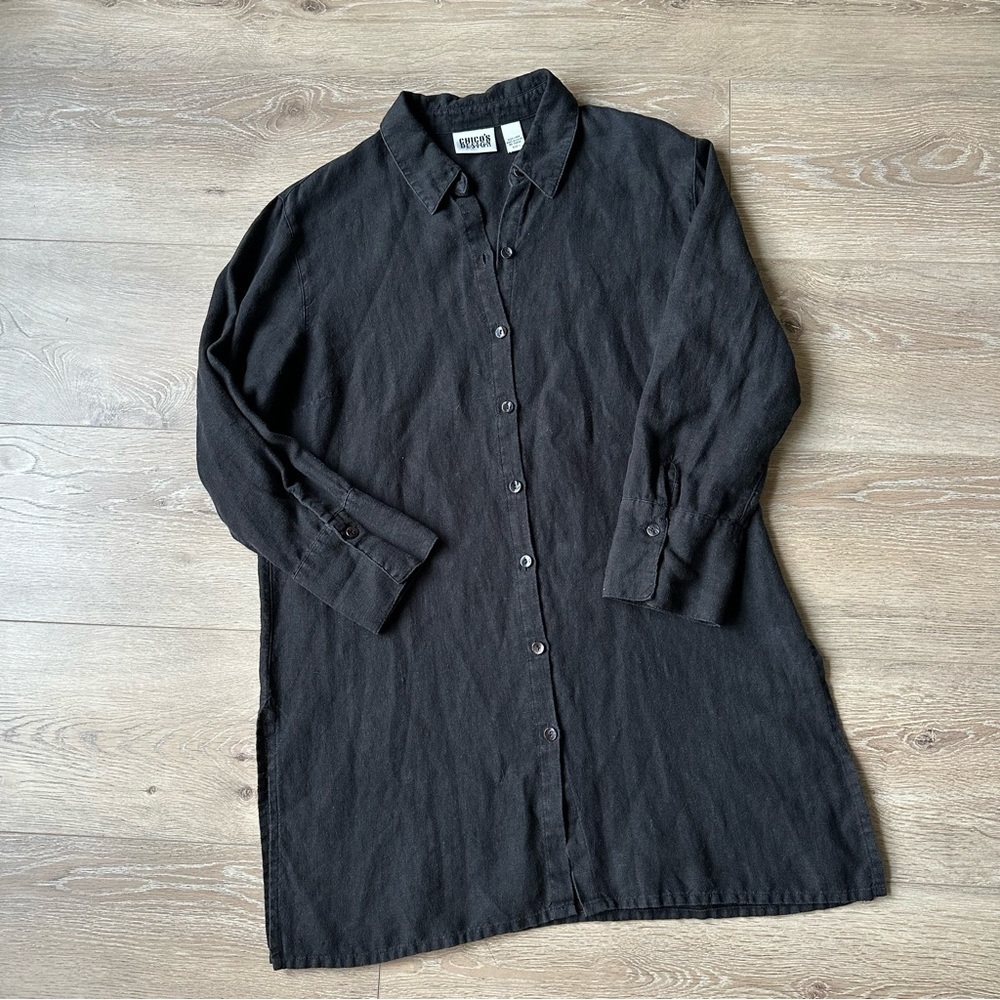 Vintage Chico’s 100% Linen Black Button Down Shirt